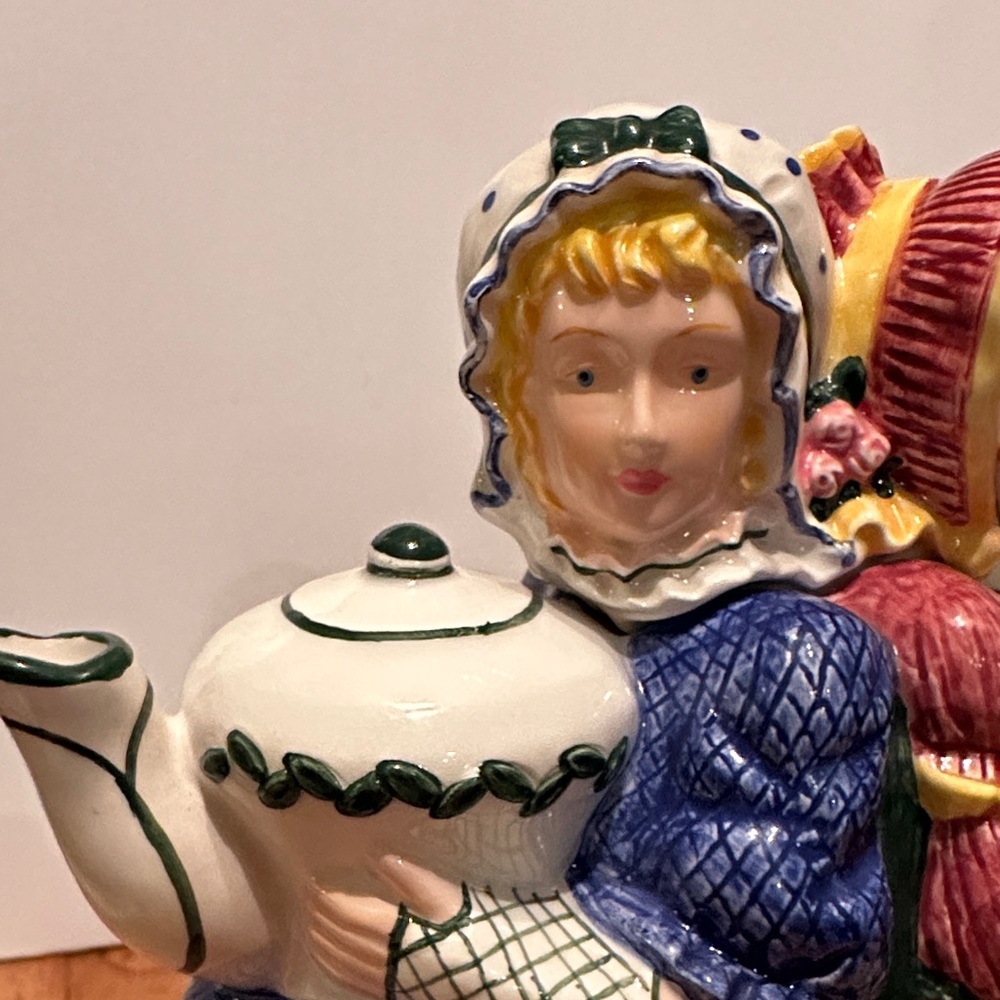 Vintage Dept 56 two sisters tea/coffee pot with four cups - Picture 6 of 16